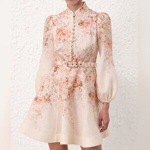 Zimmermann Illustration Buttoned Mini Cream Rococo Floral